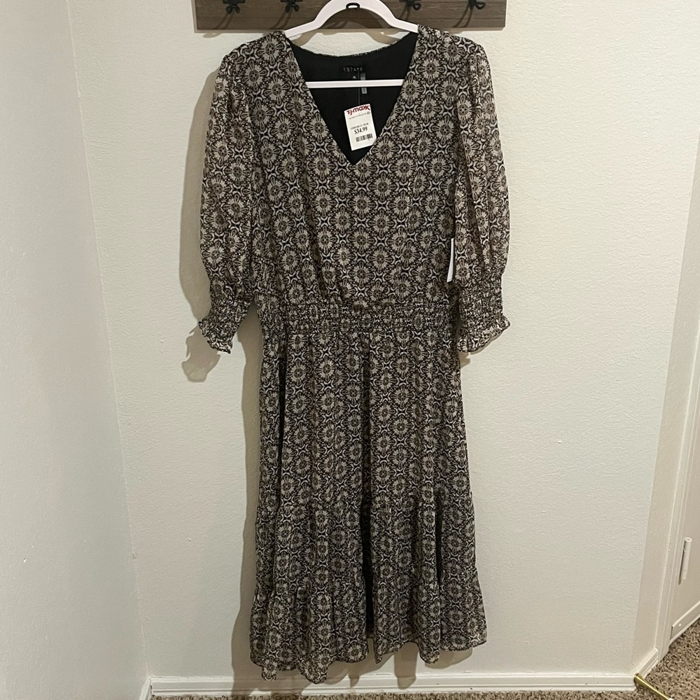 Boho print midi dress